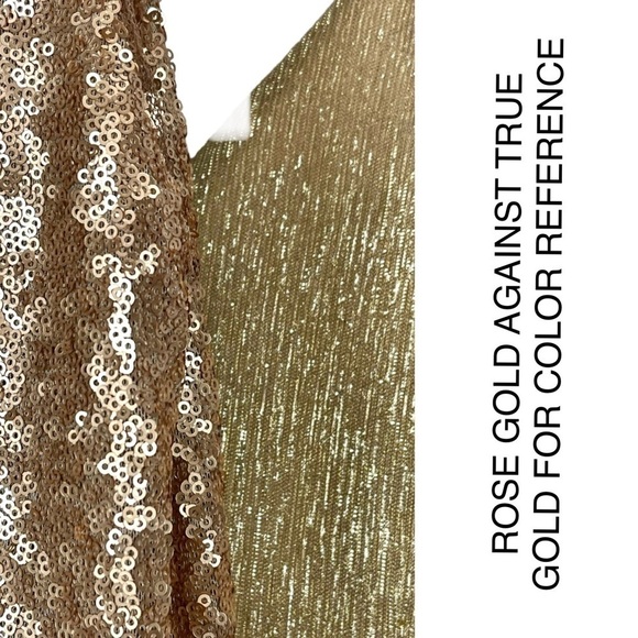 REVELRY ASTIR ROSE GOLD SEQUIN STRETCH SLEEVELESS BRIDESMAID FORMAL GOWN - Picture 11 of 12